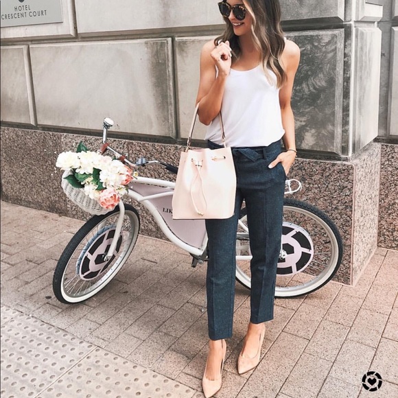 LOFT Pants - LOFT Slim Tweed Tie Waist Pants in Marissa Fit